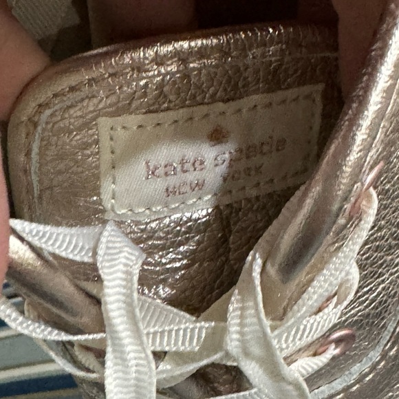 Kate Spade X Keds Rose Gold Metallic Sneakers Shoes Size 7.5 - Picture 2 of 7